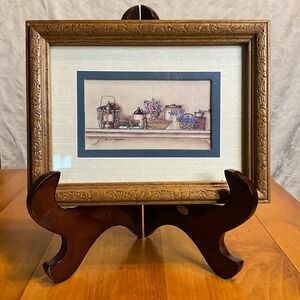 Vintage Kay Lamb Shannon Country Shelf Scene Duck Framed Cottagecore Grannycore